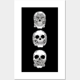 See no evil skull Posters and Art